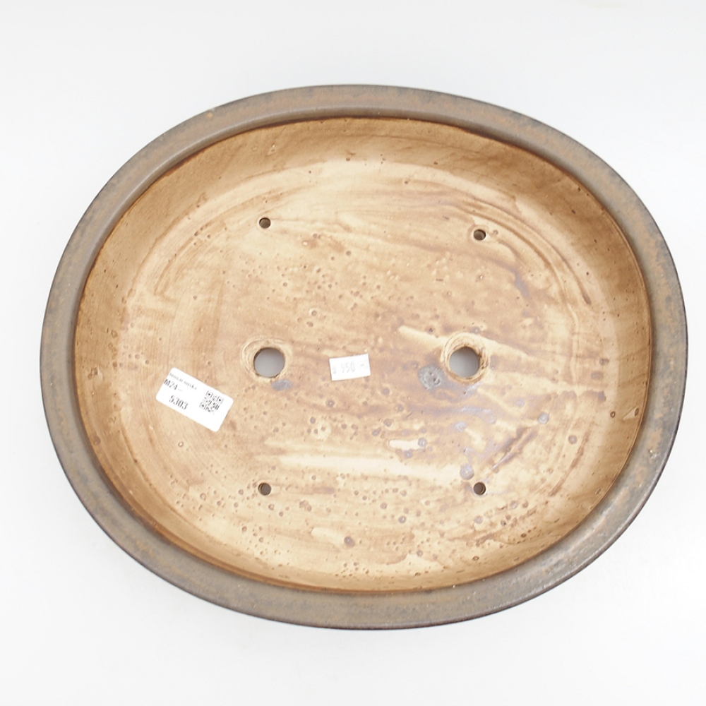 Ceramic bonsai bowl 32,5 x 28,5 x 7,5 cm, color brown