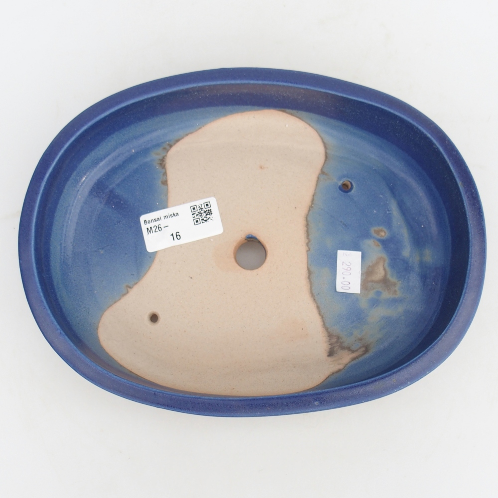 Ceramic bonsai bowl 22,5 x 17 x 4,5 cm, colour blue