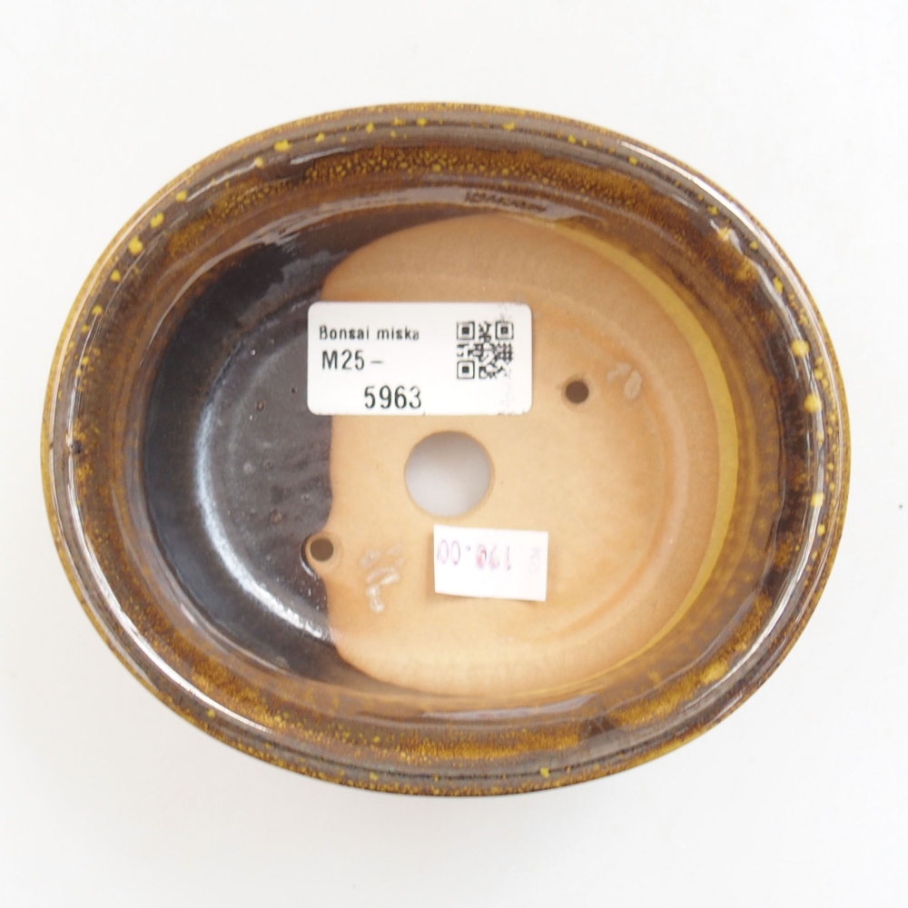 Ceramic bonsai bowl 12,5 x 10,5 x 5,5 cm, color yellow