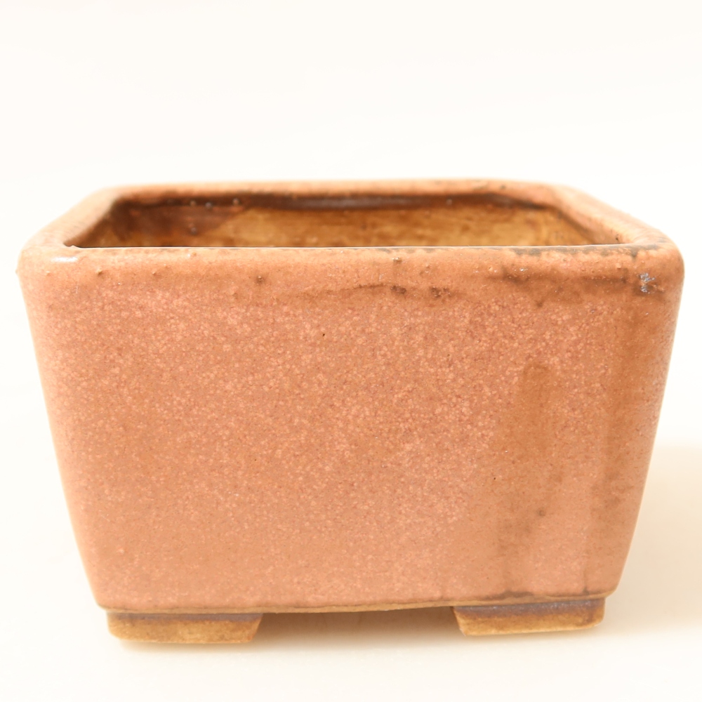 Ceramic bonsai pot, 8.5 x 8.5 x 5.5 cm, pink