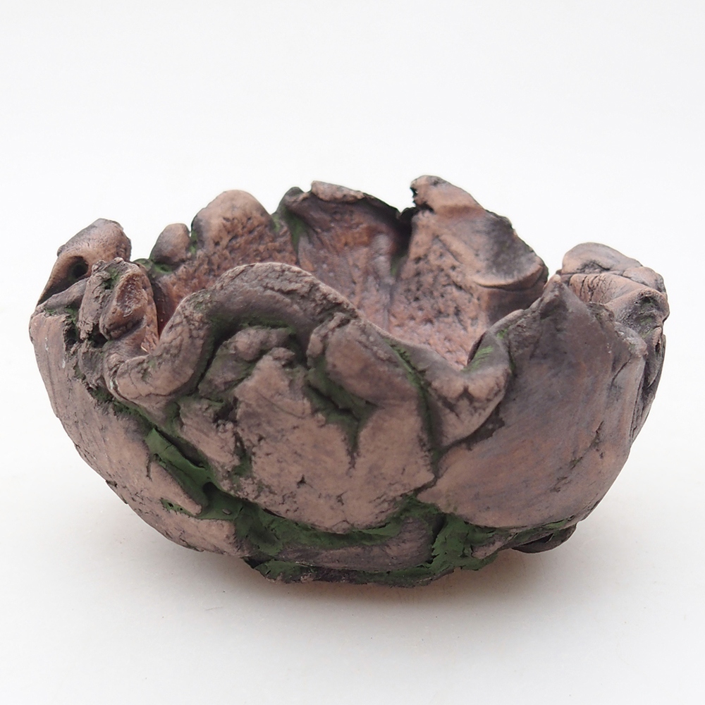 Ceramic shell 10 x 9 x 5,5 cm , colour green