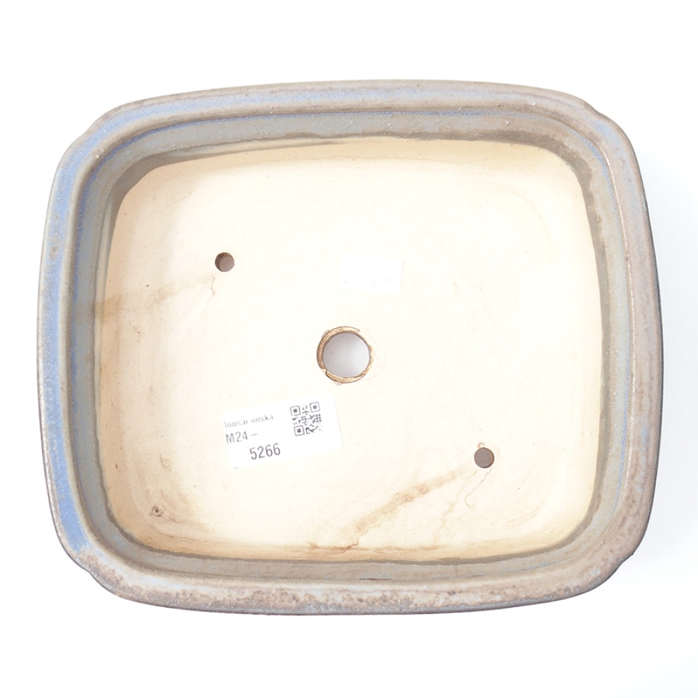 Ceramic bonsai bowl 19,5 x 16,5 x 6 cm, color blue