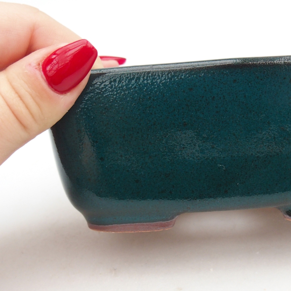 Ceramic bonsai bowl 12,5 x 10 x 5 cm, green