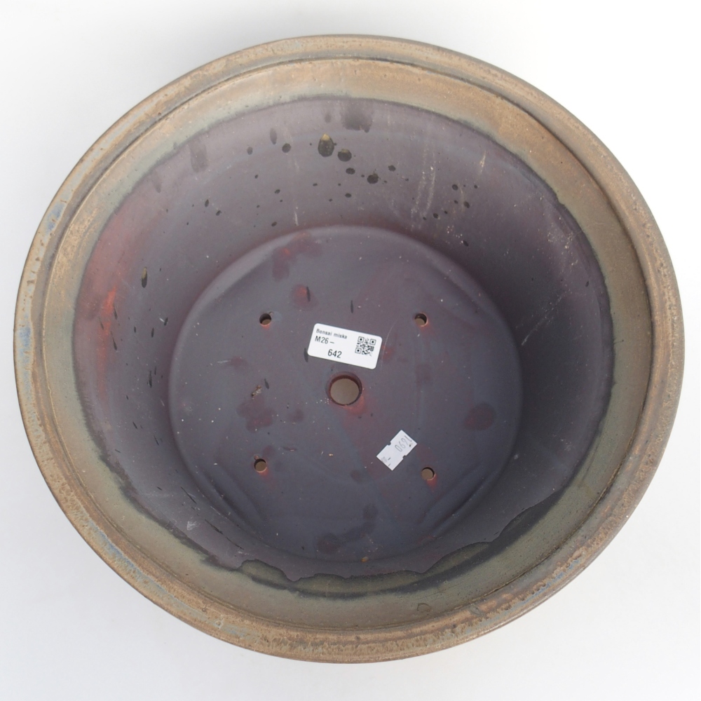 Ceramic bonsai bowl 31,5 x 31,5 x 14 cm, brown