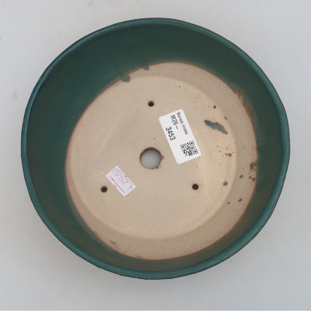 Ceramic bonsai pot, 18 x 18 x 5.5 cm, blue