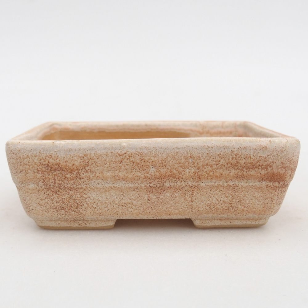 Ceramic bonsai bowl 10 x 7 x 3 cm, colour beige