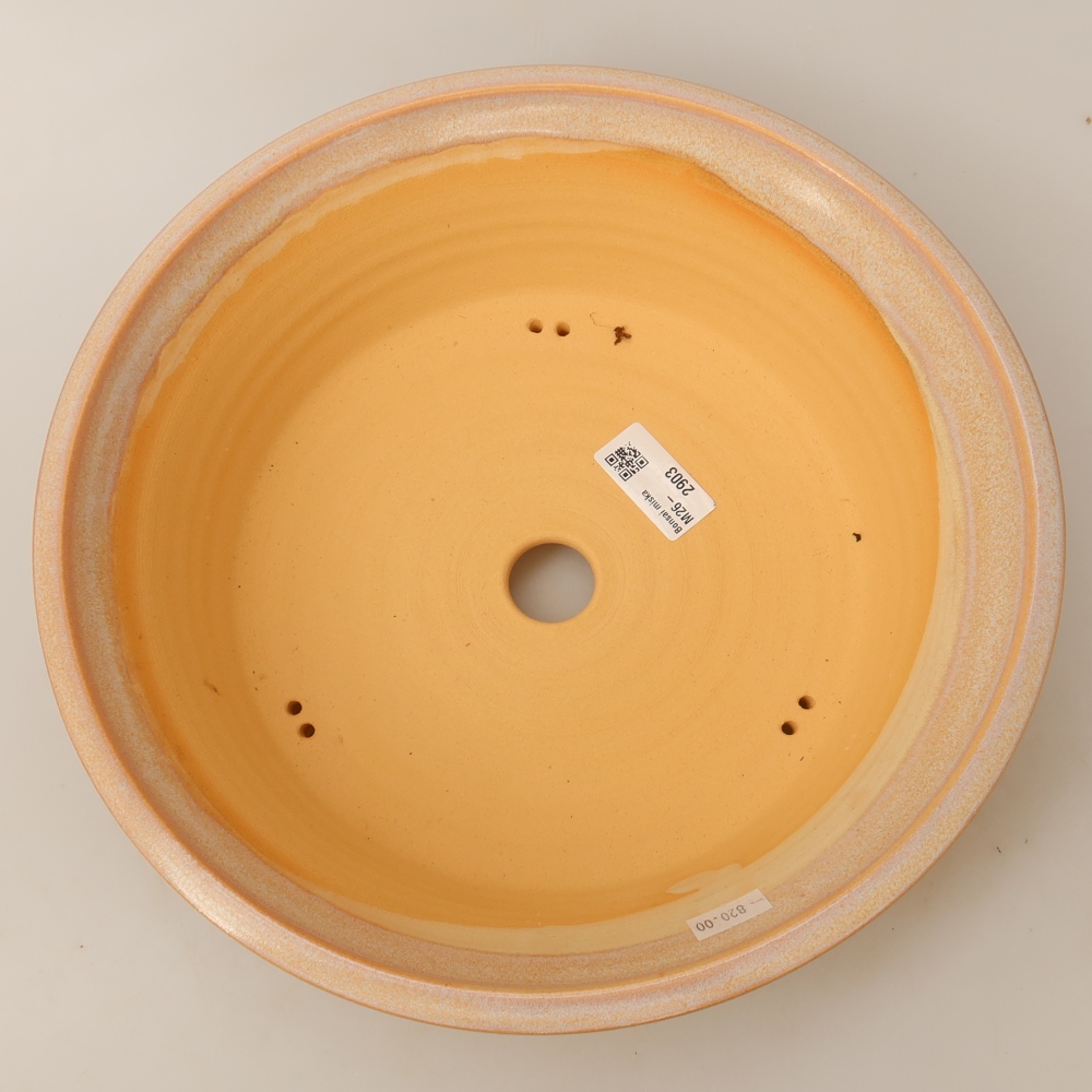 Ceramic bonsai pot, 29 x 29 x 8.5 cm, beige