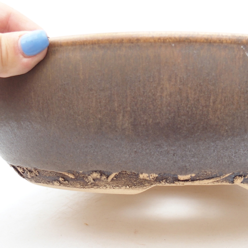 Ceramic bonsai bowl 26 x 26 x 8 cm, color brown
