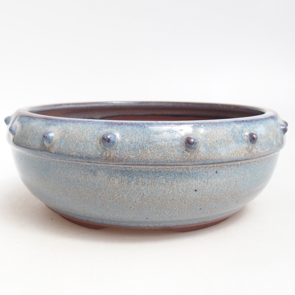 Ceramic bonsai bowl 18 x 18 x 7 cm, colour blue