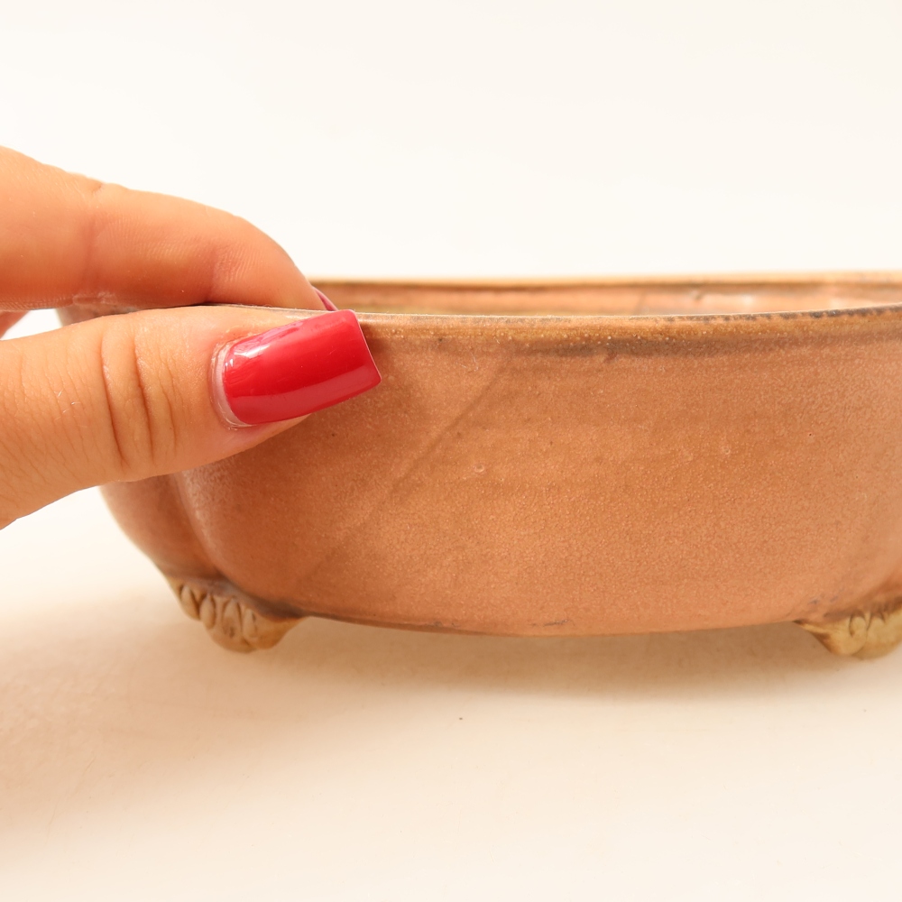 Ceramic bonsai bowl 17 x 15,5 x 5,5 cm, pink