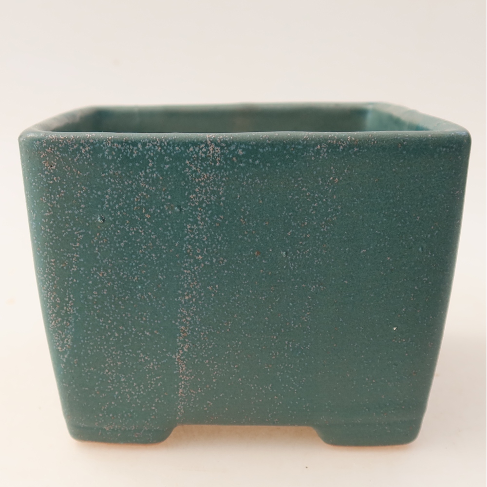 Ceramic bonsai pot, 11.5 x 11.5 x 9 cm, blue