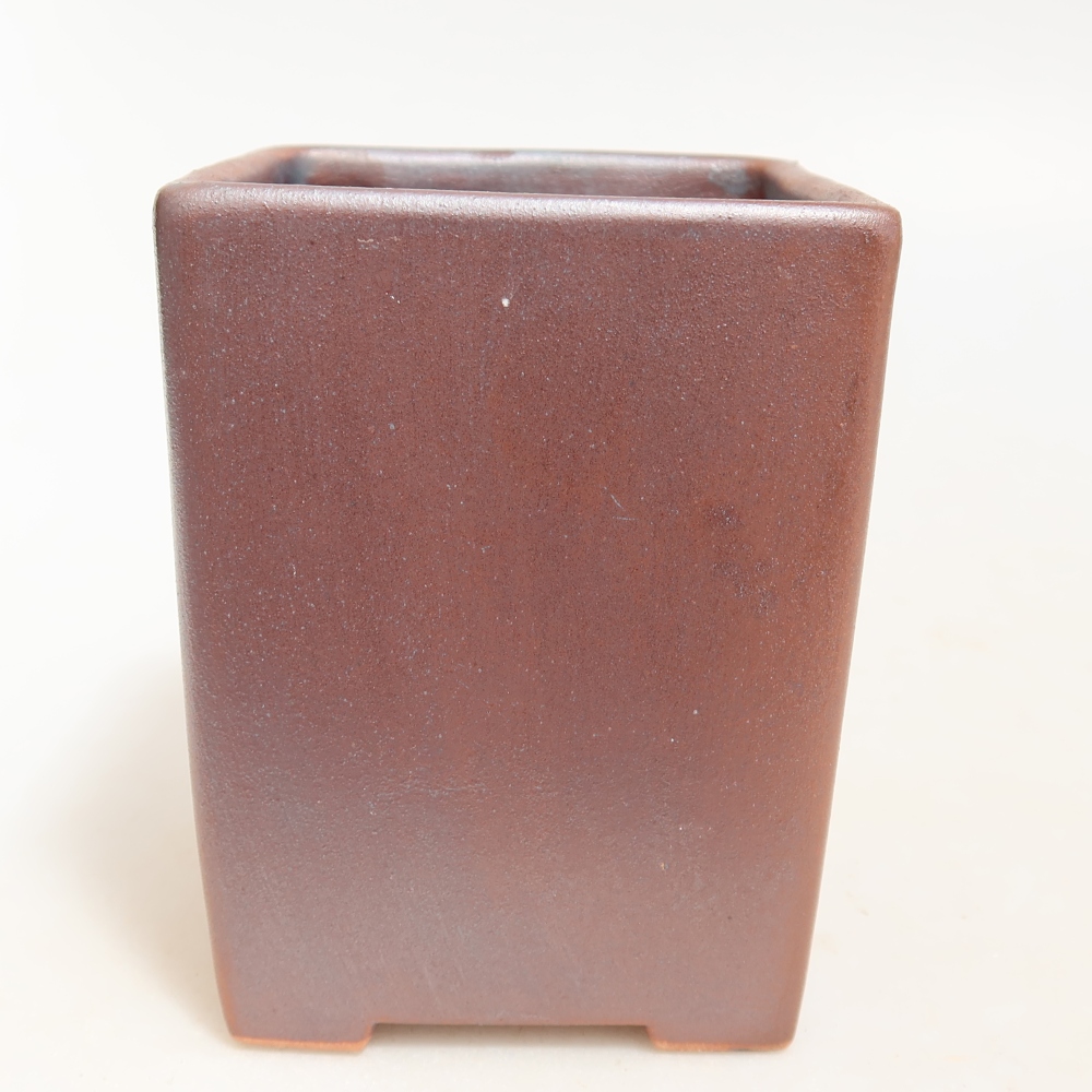 Ceramic bonsai pot, 8 x 8 x 10 cm, metallic color