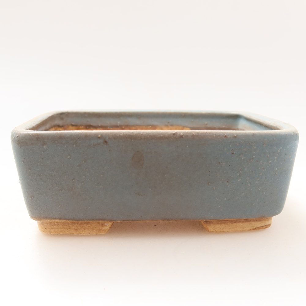 Ceramic bonsai pot, 10 x 8 x 3.5 cm, blue
