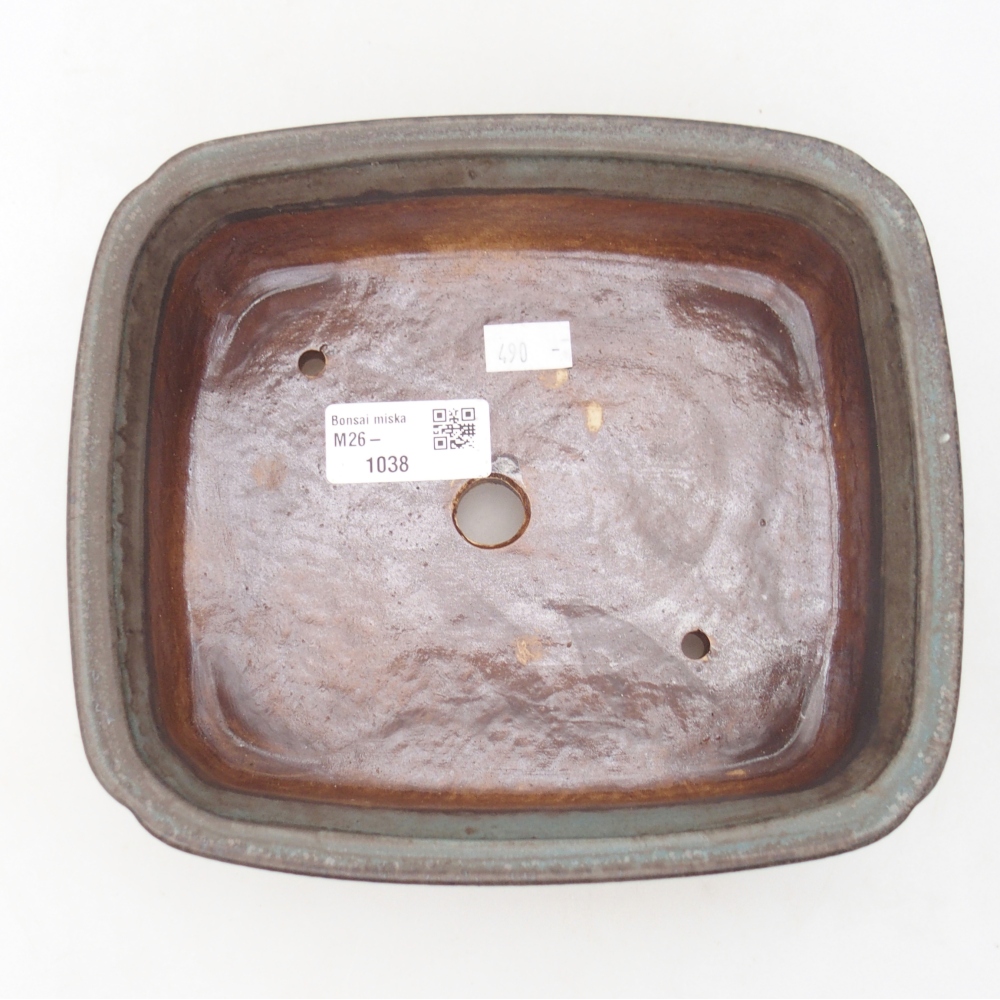 Ceramic bonsai bowl 19 x 17 x 6 cm, colour blue