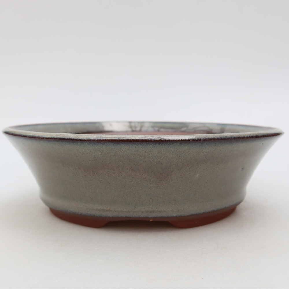 Ceramic bonsai bowl 17,5 x 17,5 x 5 cm, grey