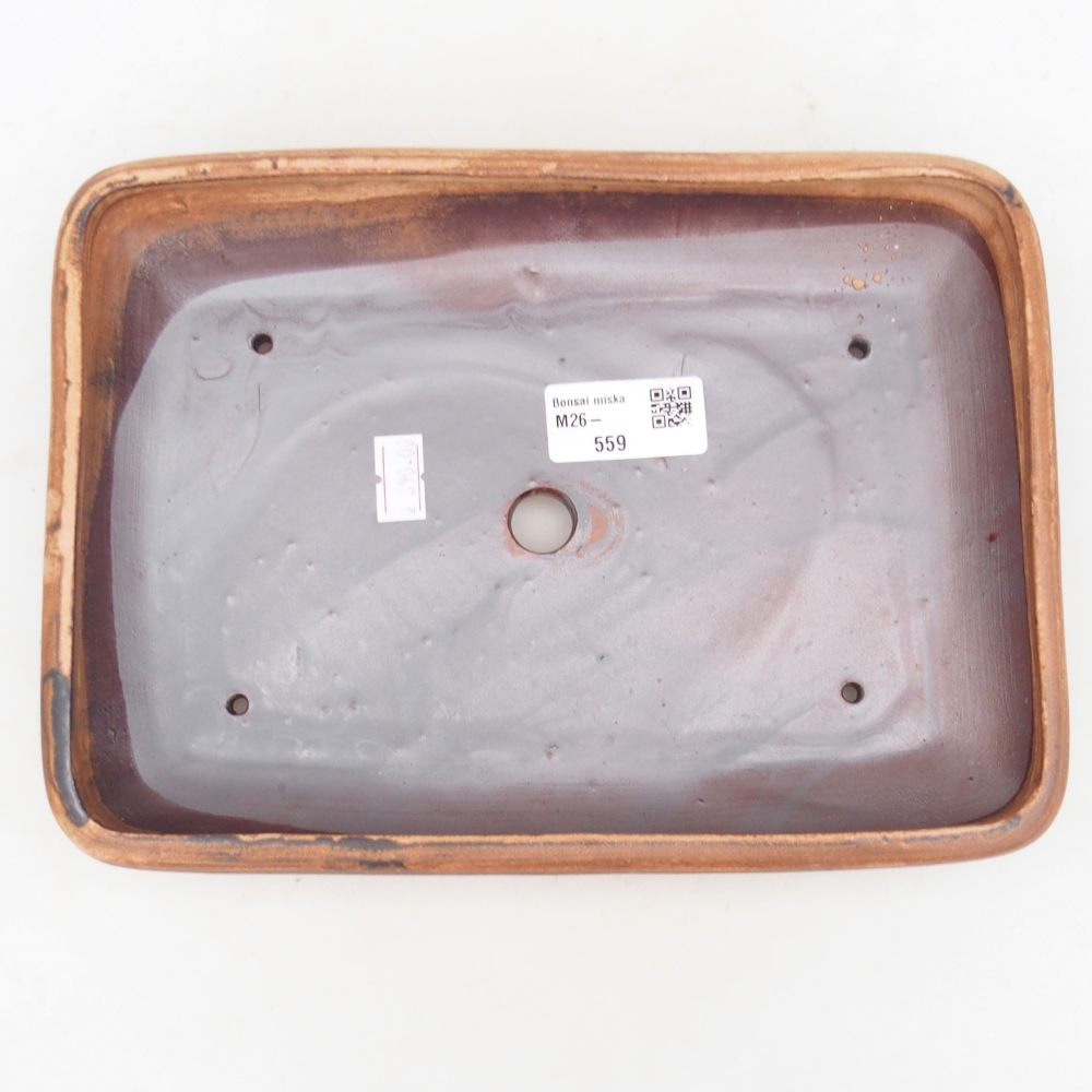 Ceramic bonsai bowl 24 x 17,5 x 4 cm, pink