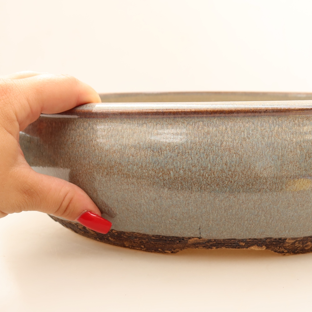 Ceramic bonsai pot, 35 x 35 x 9.5 cm, gray - IN-STORE PICKUP ONLY or pallet shipping