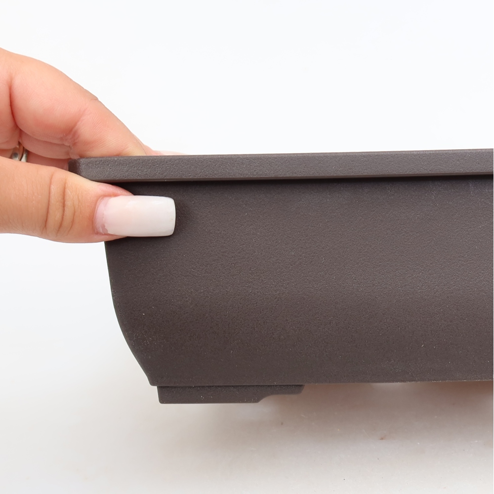 MP-2vacl Brown Plastic Bonsai Pot - 20 x 14.5 x 7.5 cm