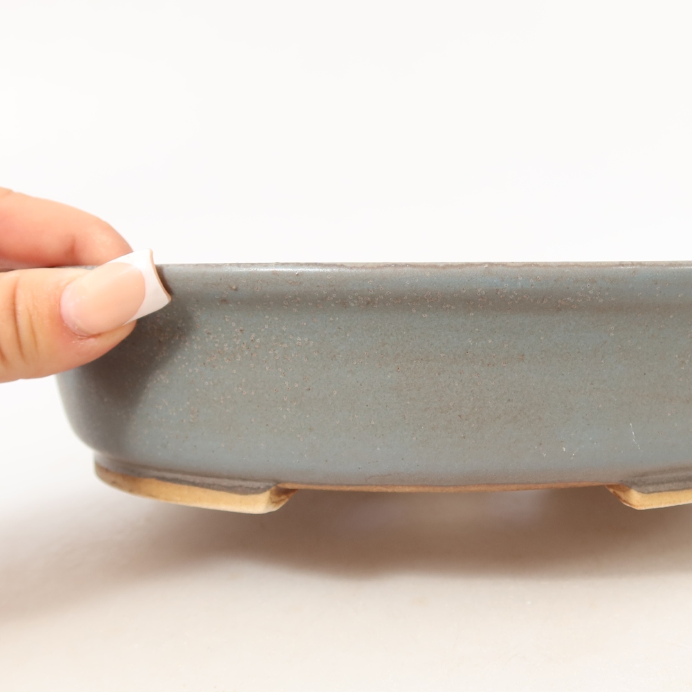 Ceramic bonsai pot, 21 x 19 x 5 cm, blue
