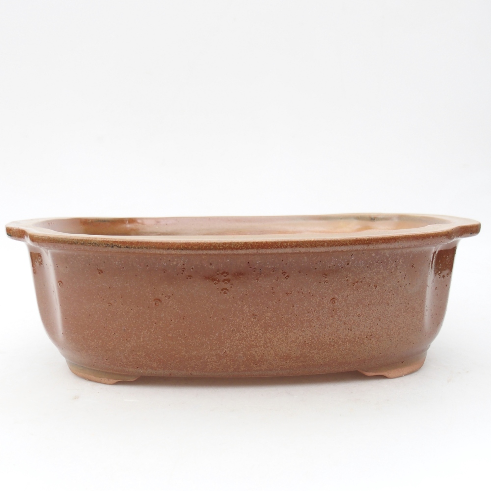 Ceramic bonsai bowl 25 x 21 x 7,5 cm, brown