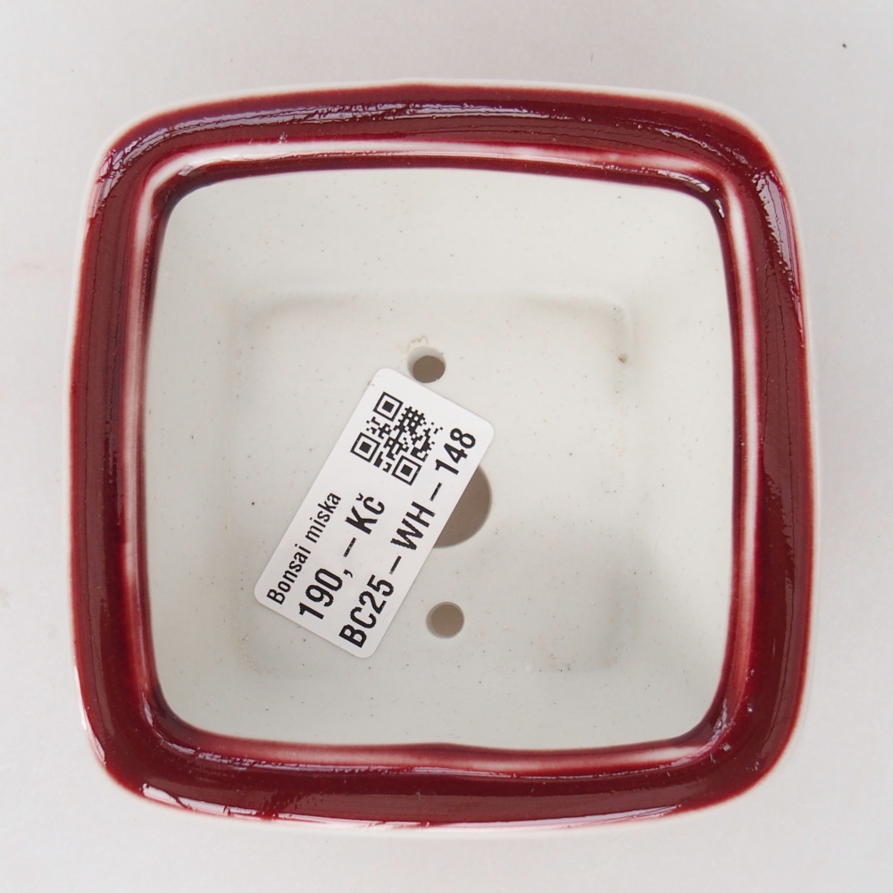 Ceramic bonsai bowl 9,5 x 9,5 x 5 cm, colour red