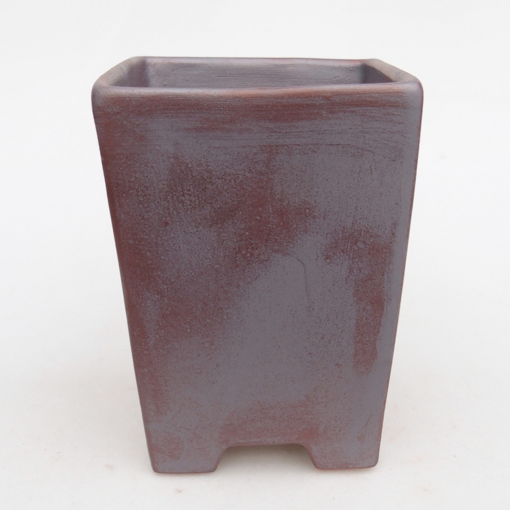 Ceramic bonsai bowl 9 x 9 x 12,5 cm, metal colour