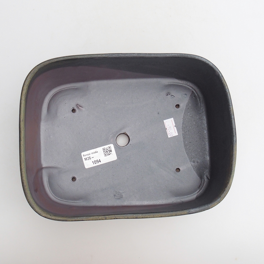 Ceramic bonsai bowl 23 x 18 x 7,5 cm, green