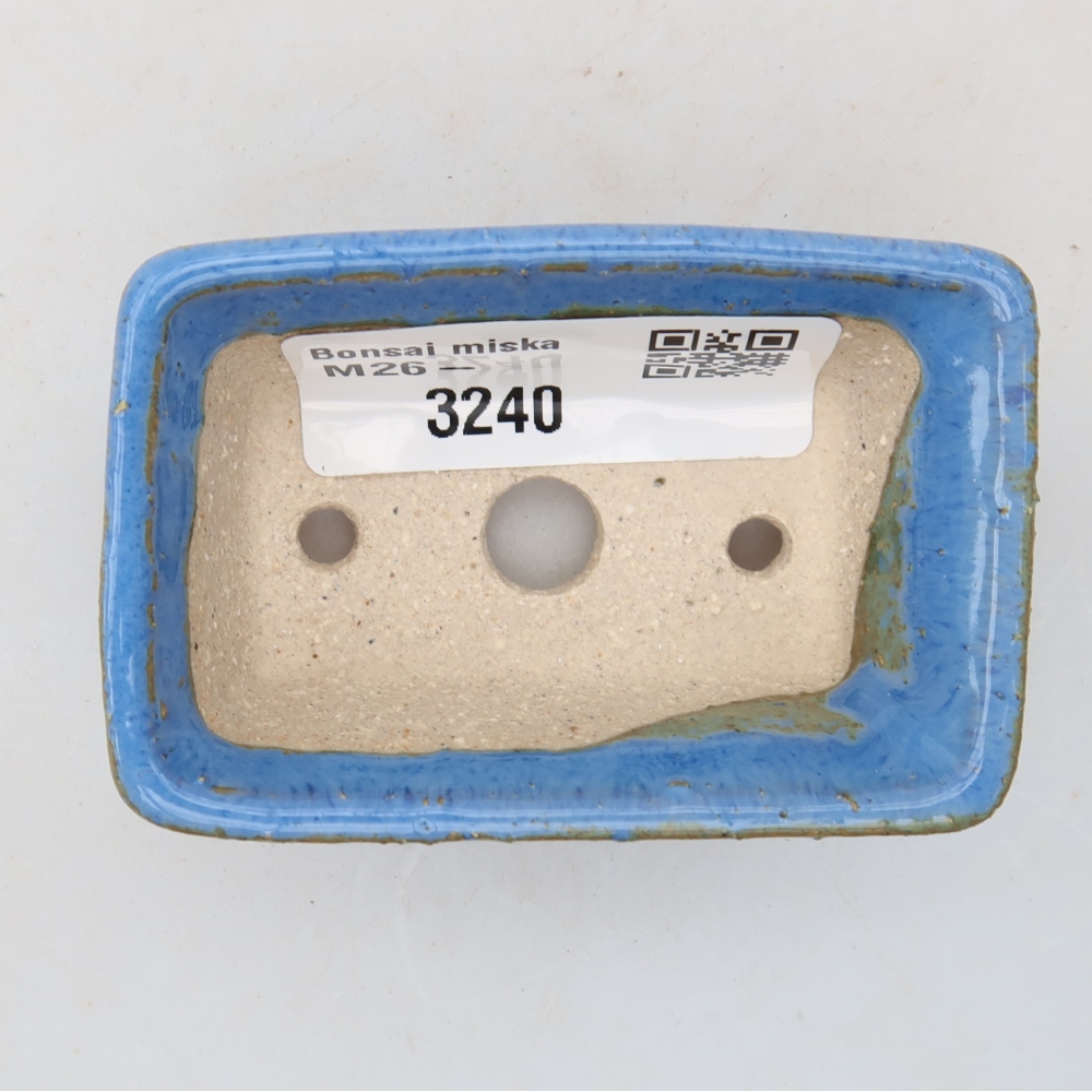 Ceramic bonsai pot, 6.5 x 4 x 2.5 cm, blue