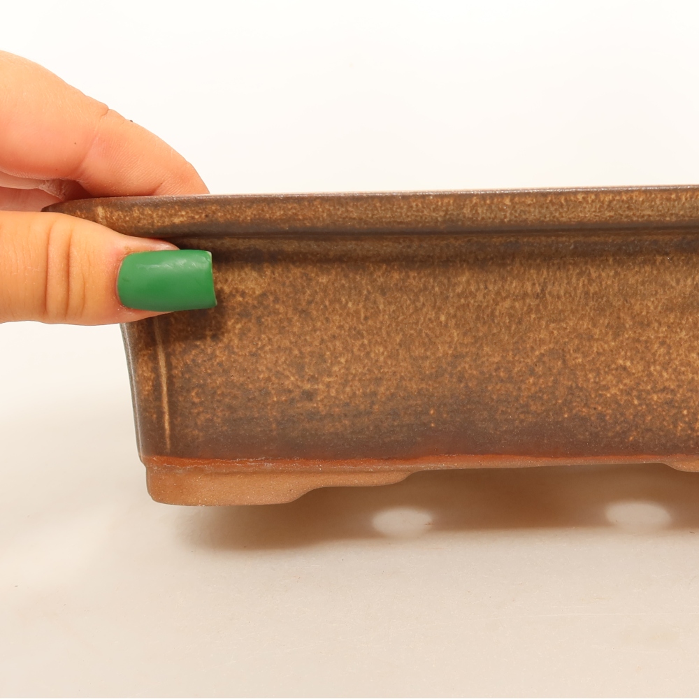Ceramic Bowl  20 x 15.5 x 6 cm, brown