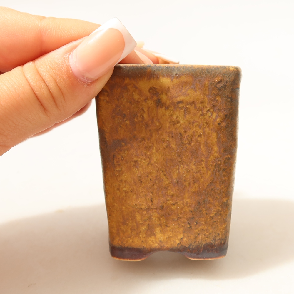 Ceramic bonsai bowl 5 x 5 x 6,5 cm, brown