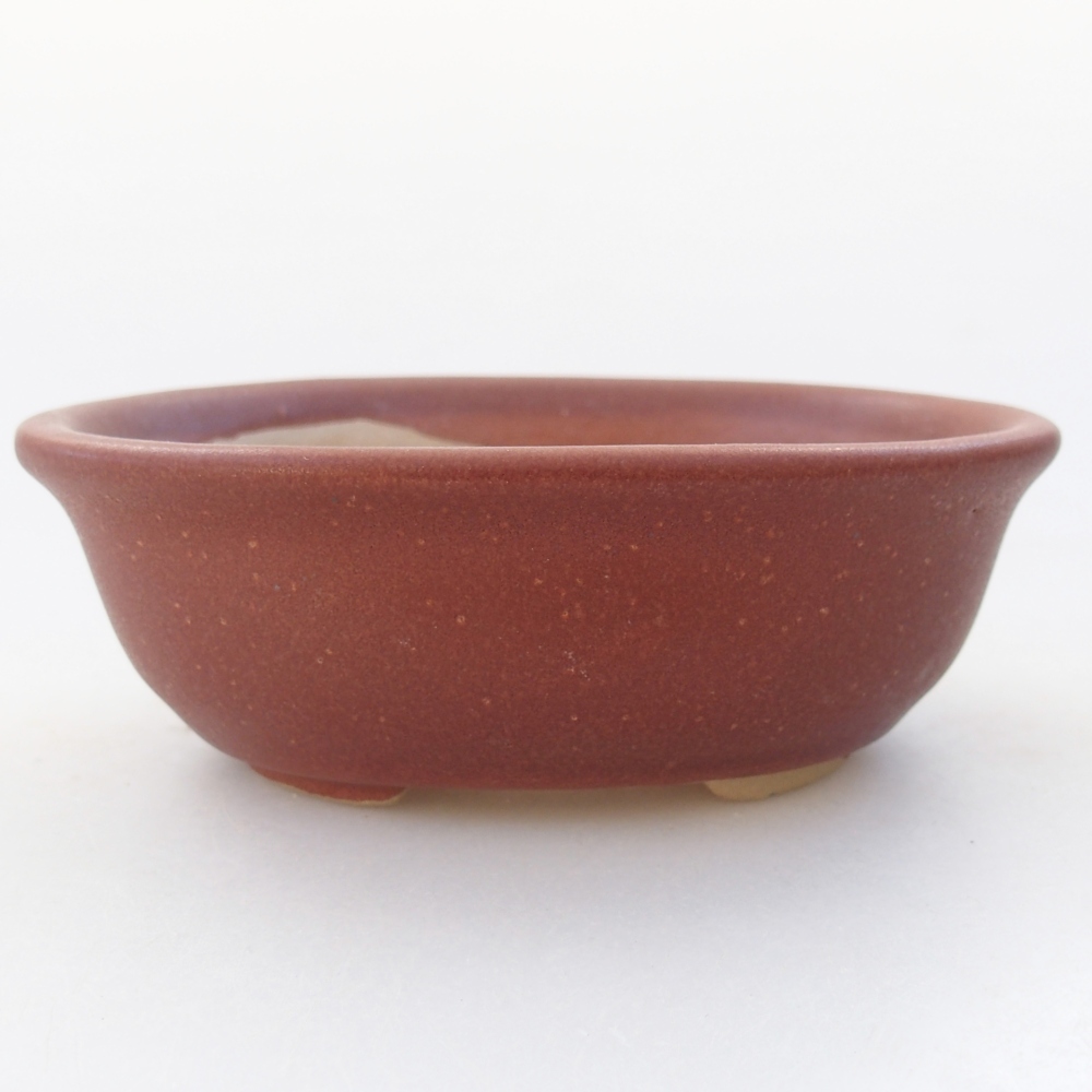 Ceramic bonsai bowl 11 x 9 x 4 cm, brown