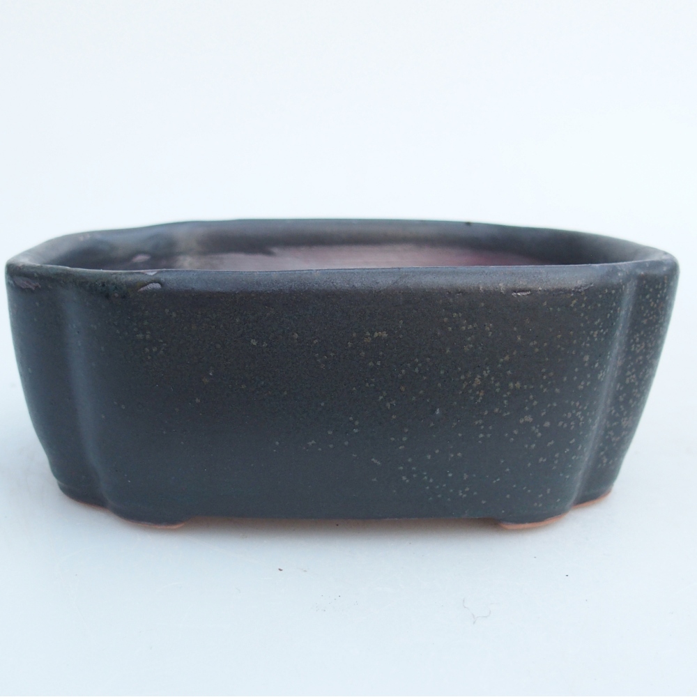 Ceramic bonsai bowl 12,5 x 9,5 x 4,5 cm, grey