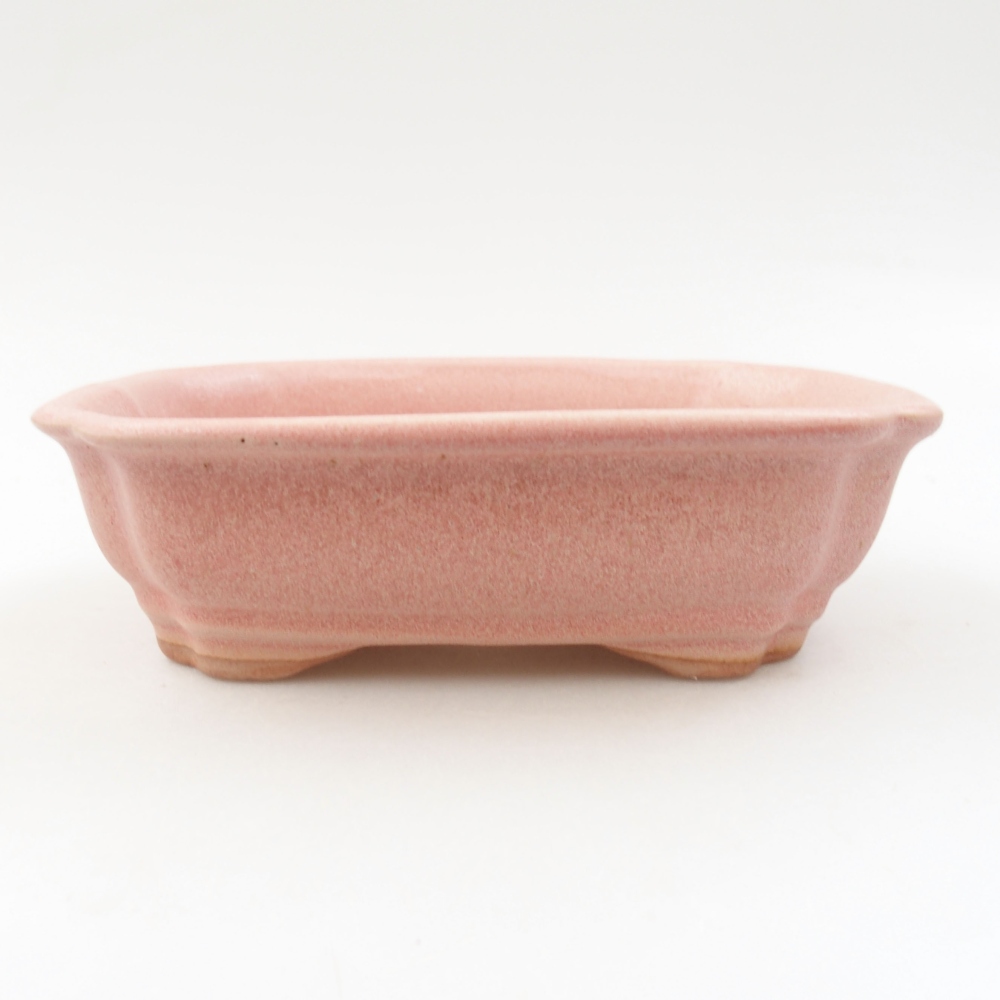 Ceramic bonsai bowl 16 x 12,5 x 4,5 cm, color pink
