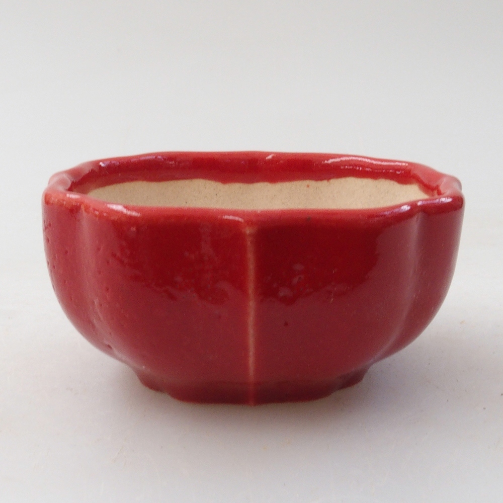 Mini bonsai bowl 6 x 5,5 x 2,5 cm, color red