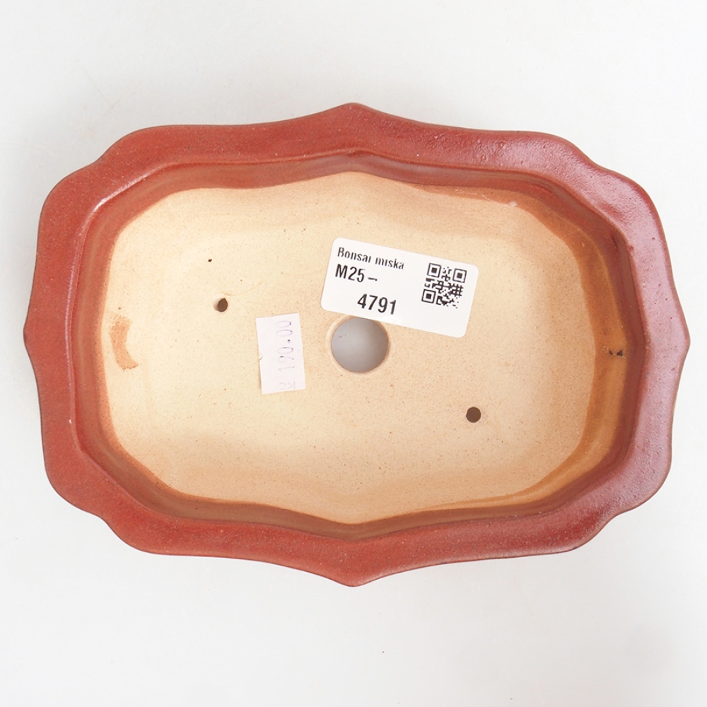 Ceramic bonsai bowl 15,5 x 11,5 x 4,5 cm, color pink