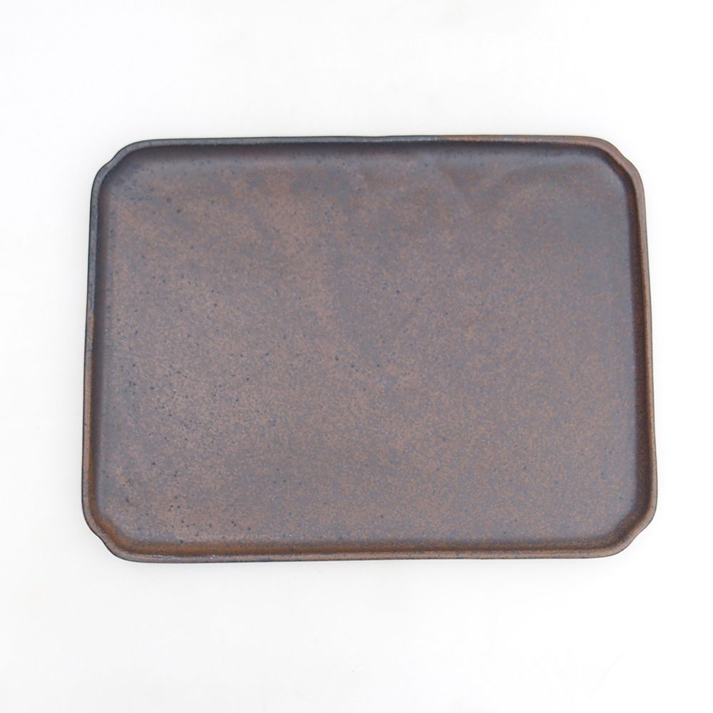 Ceramic bowl H20 - 26,5 x 20 x 1,5 cm - brown