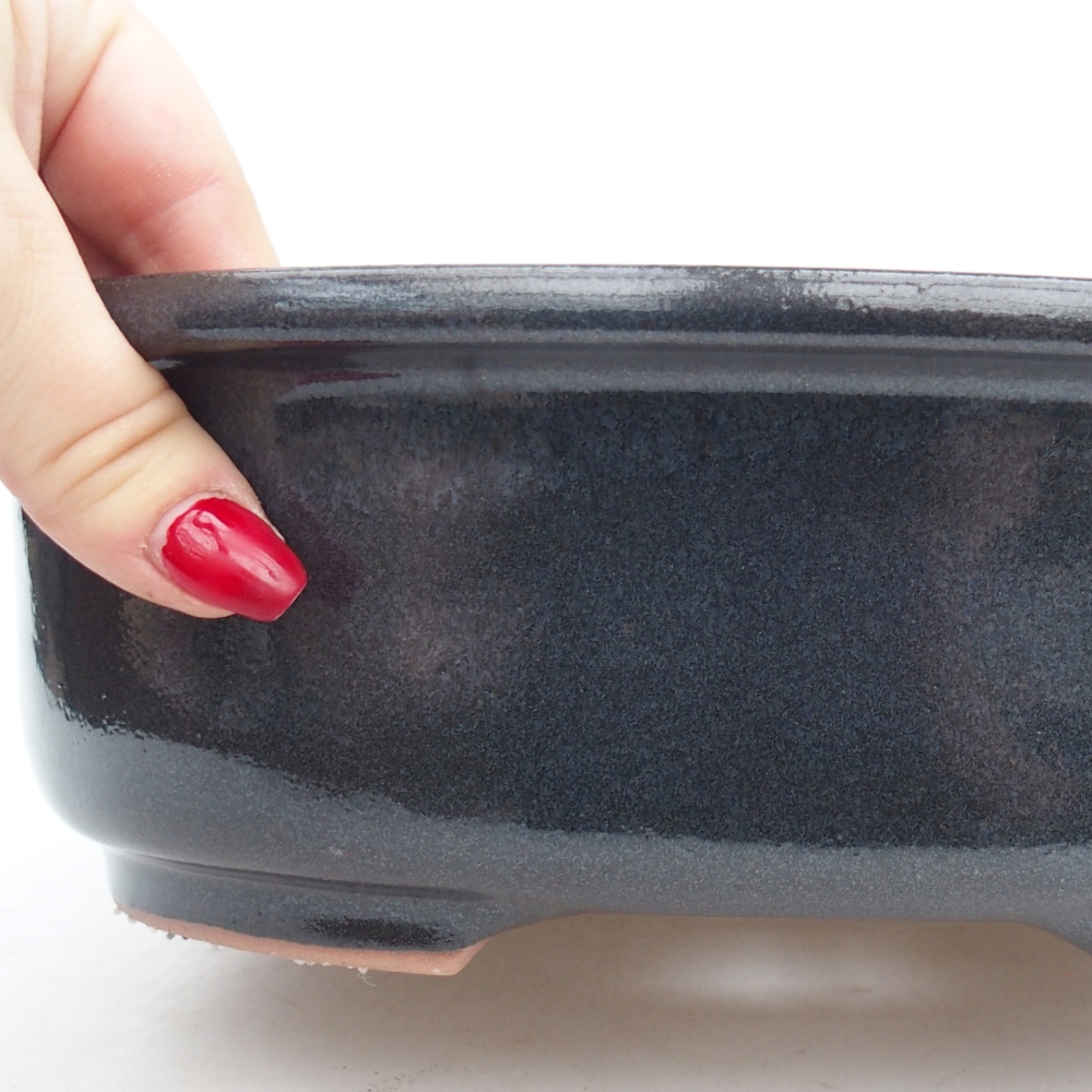 Ceramic bonsai bowl 26 x 22 x 8 cm, grey