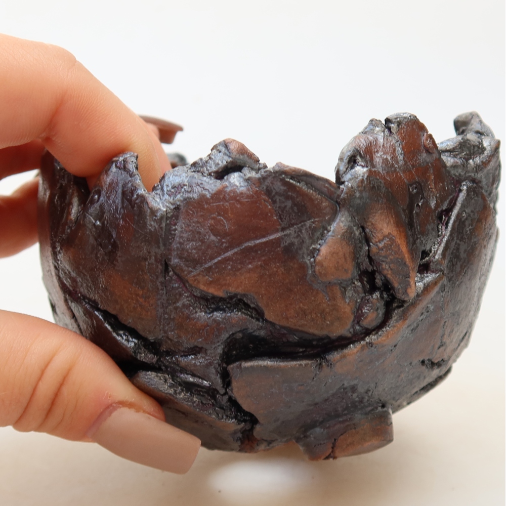 Ceramic Shell, 11 x 9.5 x 8 cm, brown