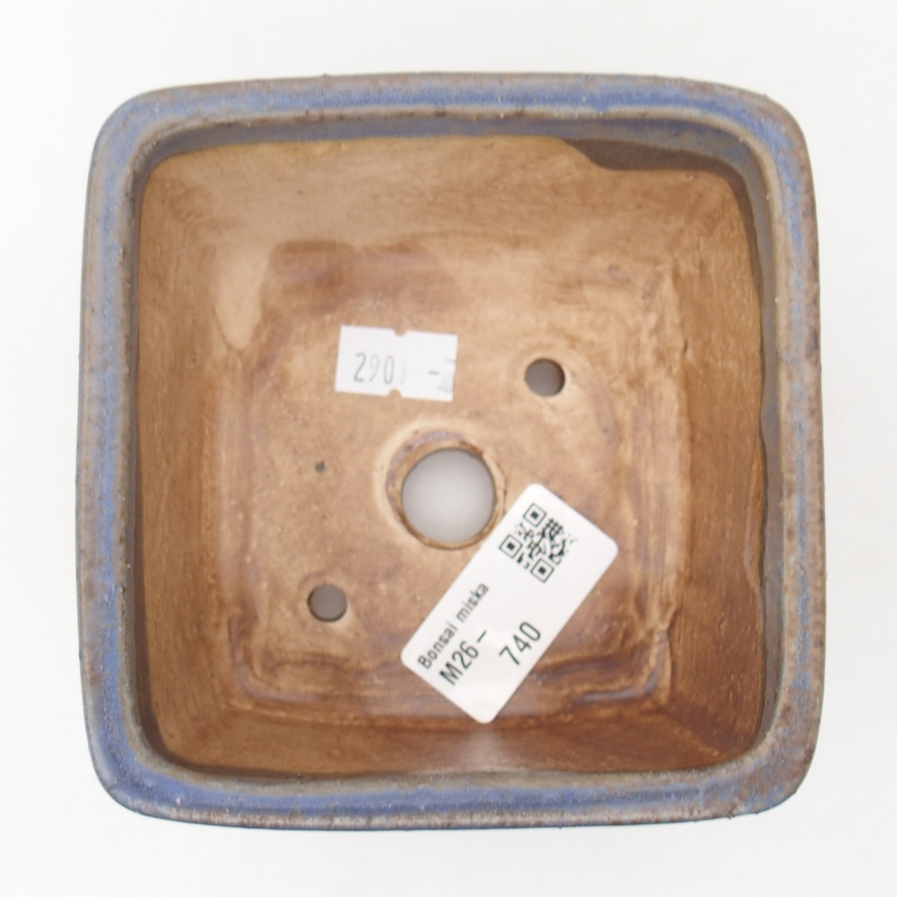 Ceramic bonsai bowl 11 x 11 x 7 cm, colour blue
