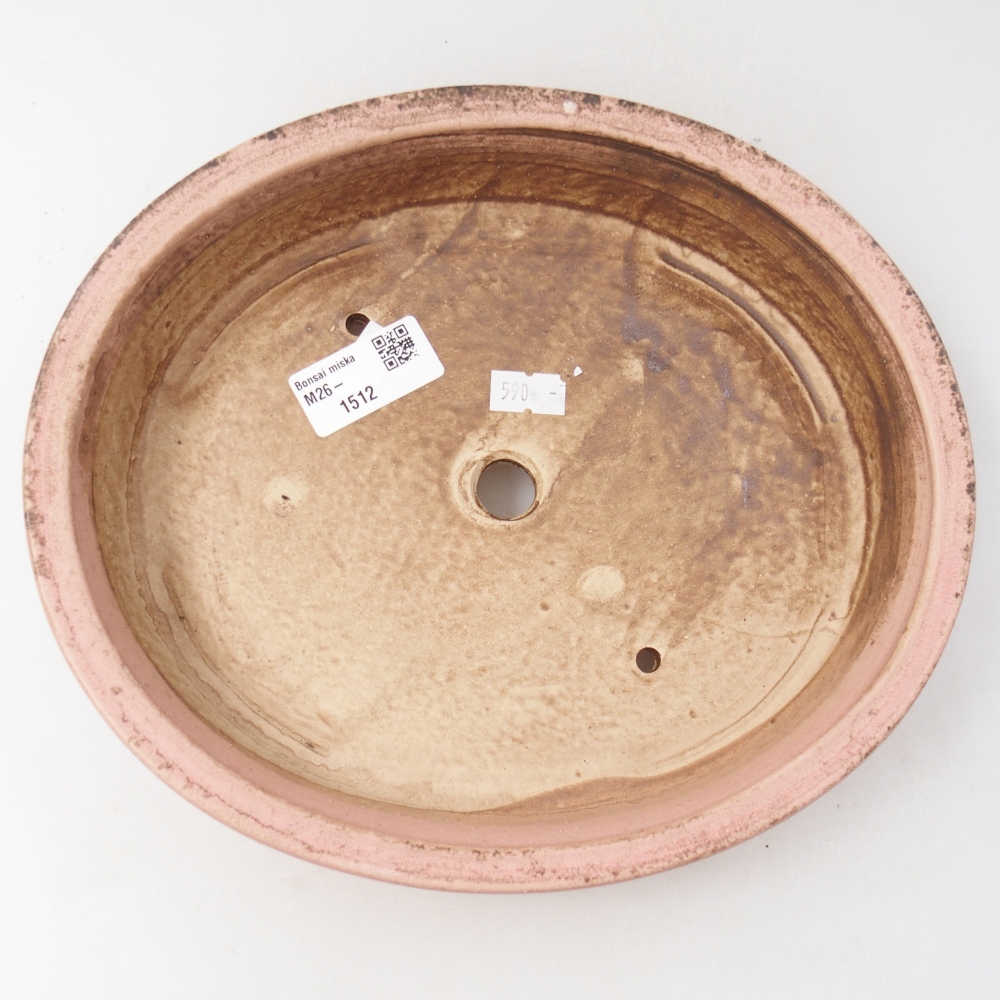 Ceramic bonsai bowl 24 x 21 x 5 cm, pink
