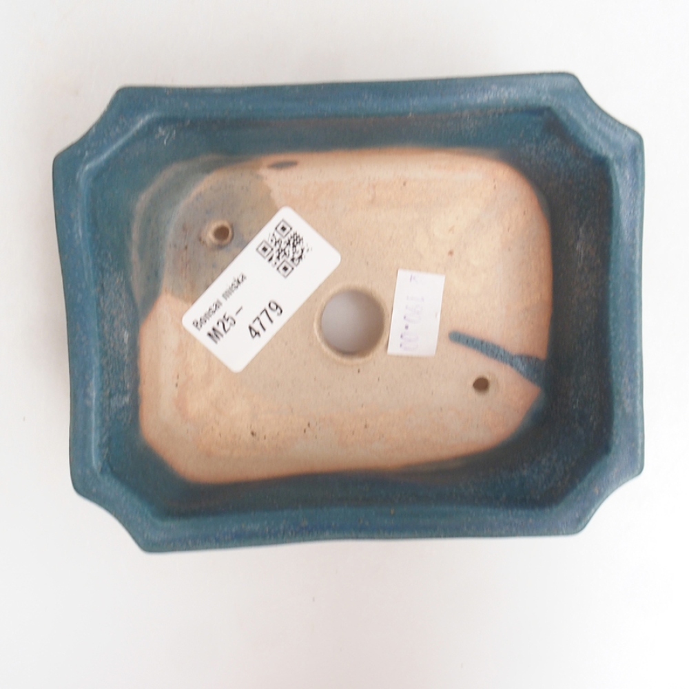 Ceramic bonsai bowl 13 x 10,5 x 4 cm, color blue