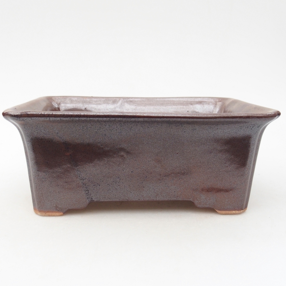 Ceramic bonsai bowl 18 x 14 x 7 cm, brown