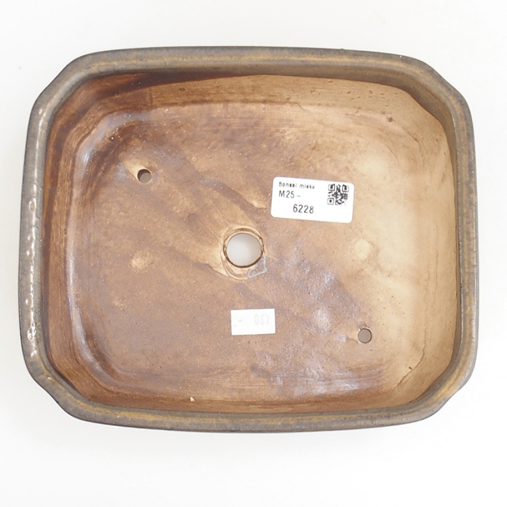 Ceramic bonsai bowl 21 x 18 x 6 cm, brown