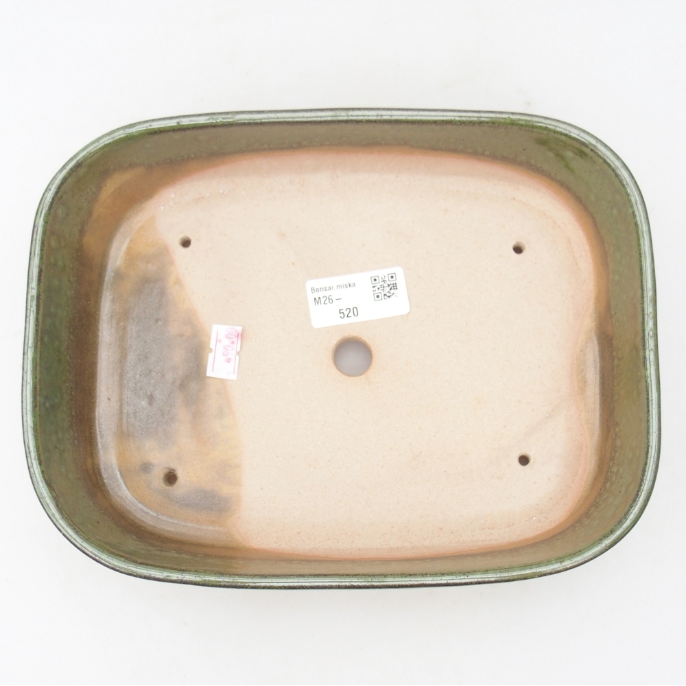 Ceramic bonsai bowl 22,5 x 17 x 6 cm, green