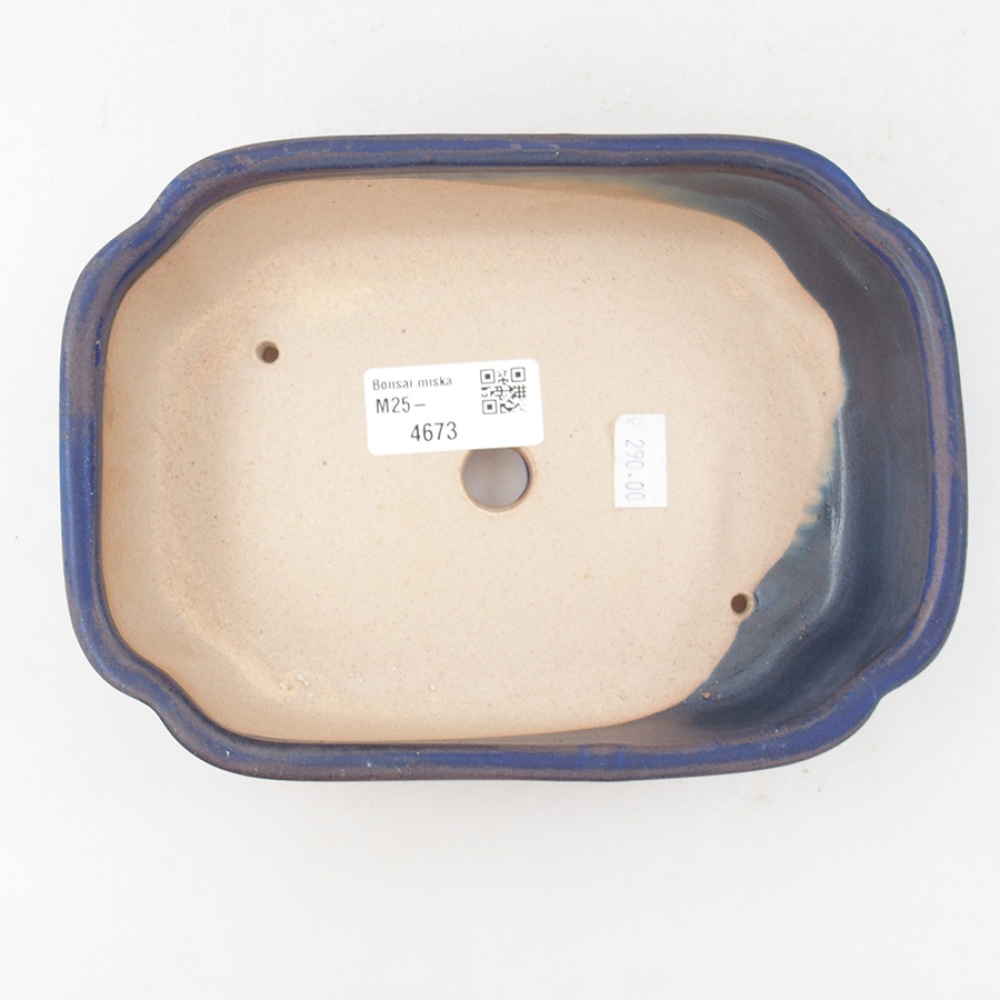 Ceramic bonsai bowl 18 x 13 x 5 cm, color blue