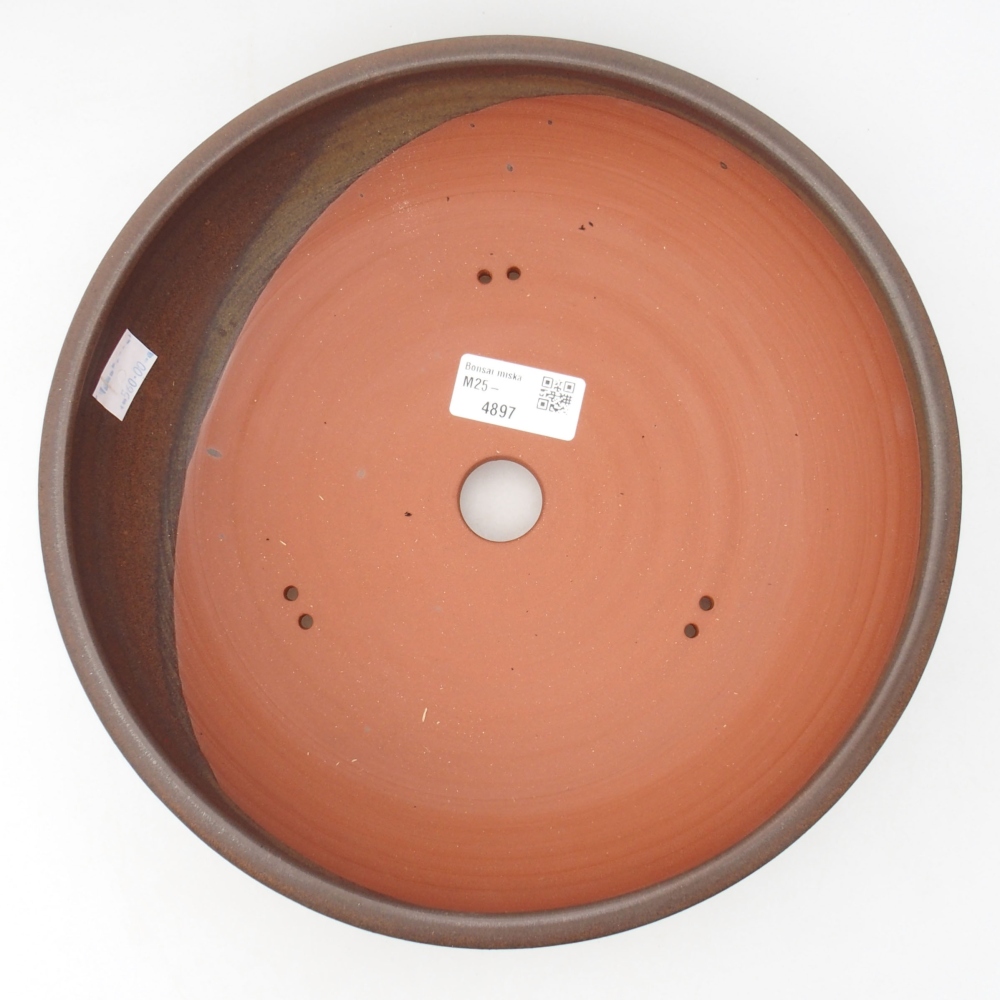 Ceramic bonsai bowl 26 x 26 x 6,5 cm, color brown