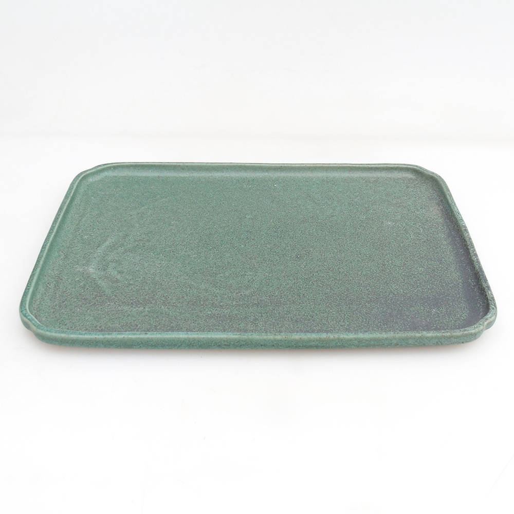 Ceramic saucer H20 - 26,5 x 20 x 1,5 cm - green