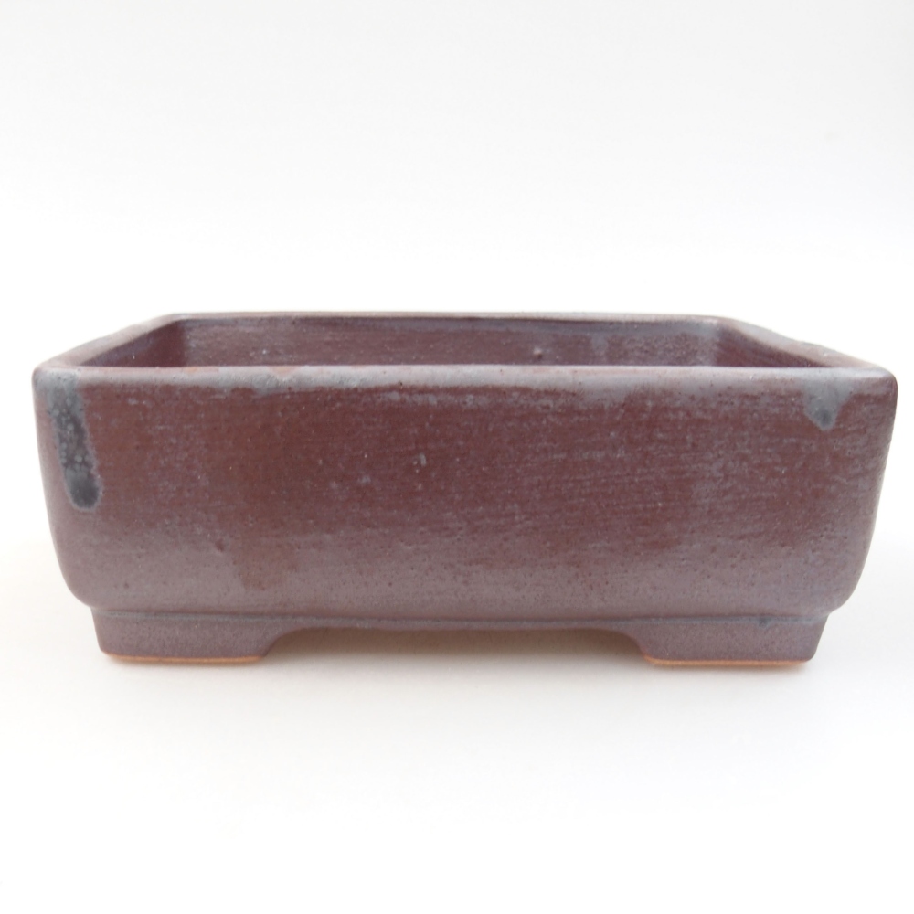 Ceramic bonsai bowl 14,5 x 11 x 5,5 cm, color metallic