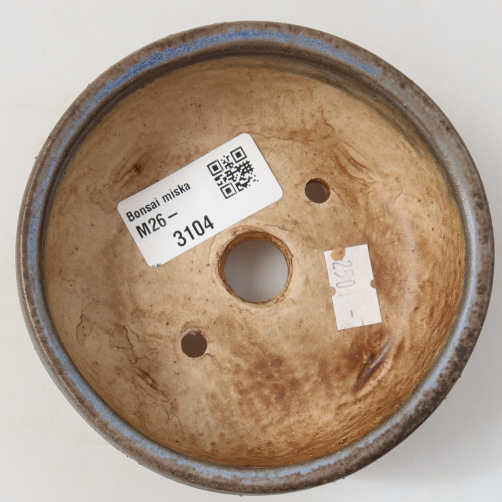 Ceramic bonsai pot, 10.5 x 10.5 x 4 cm, blue