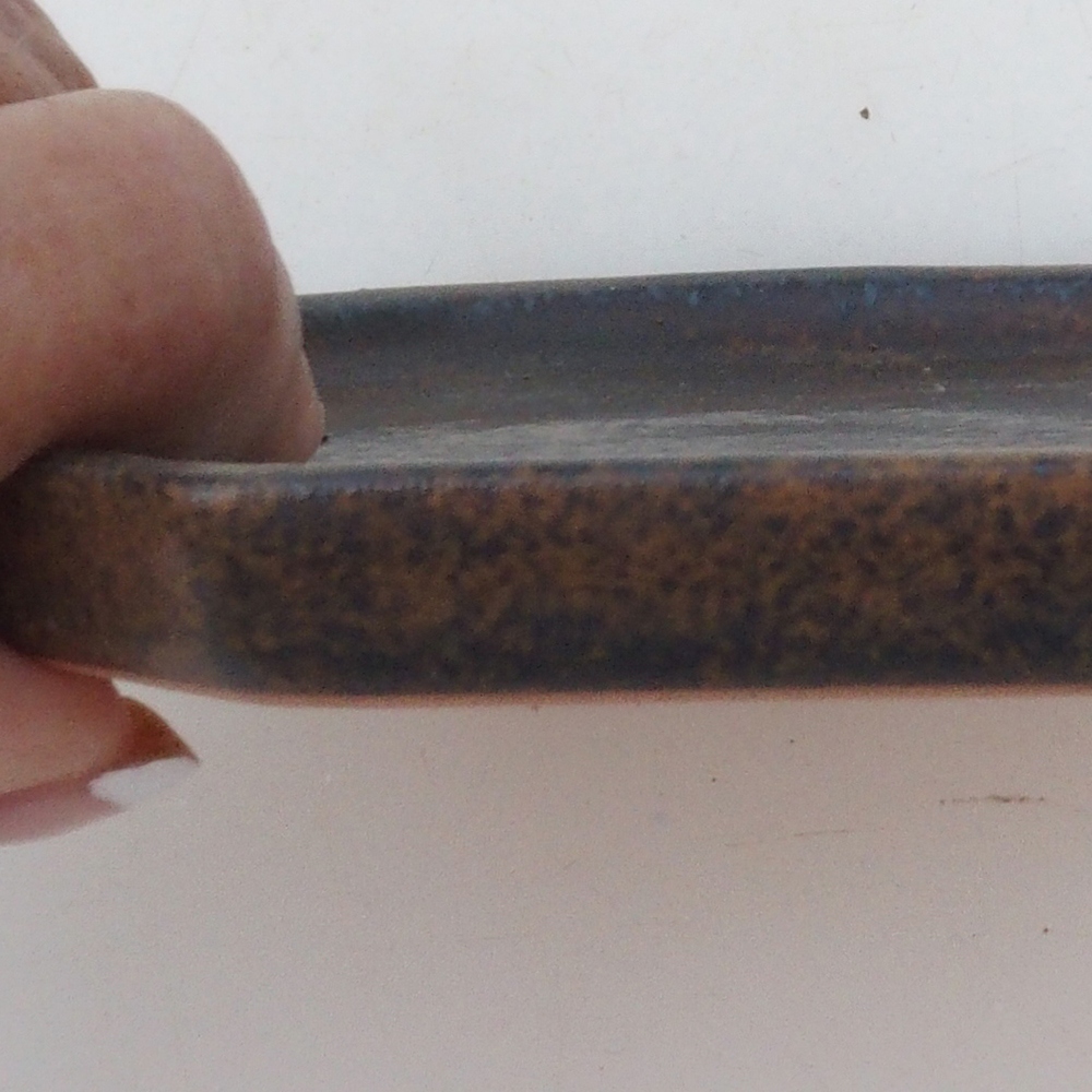 Ceramic bowl H13 -12 x 12 x 1 cm - brown